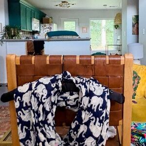 Lilly Pulitzer Navy and White Elephant Scarf